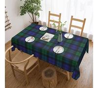 FWJZDSP Rectangle Table Cloth, Scottish Clan Blackwatch Modern Tartan Plaid Resistant Washable Tablecloth Decorative Table Cover for Dining, Indoor and Outdoor