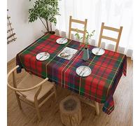 FWJZDSP Rectangle Table Cloth, Scottish Clan Macpherson Red Tartan Plaid Resistant Washable Tablecloth Decorative Table Cover for Dining, Indoor and Outdoor