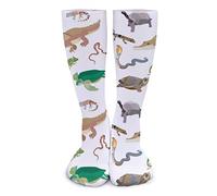 FWJZDSP Reptiles and Amphibians Funny Boot Stocking Over The Calf Tube Knee High Long Socks for Men Women