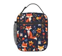 FWJZDSP Reusable Cute Fox Lunch Box for Kids Girls Boys Women Adult, InsulatedWhimsical Lunch Bag,Polyester Cooler Handbags Case for School Picnic Work Travel Beach or Hiking