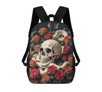 FWJZDSP Skeleton Rose Bush Snake And Butterfly Travel Backpack Lightweight Everyday Pack Water Resistant Laptop Bag for Men17in
