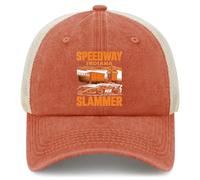 FWJZDSP Speedway Slammer Hat Funny Trucker Hats for Men Dad Hats Birthday Gifts Saffron