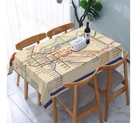FWJZDSP Tablecloth Rectangle Map of London's Underground Polyester Fabric Table Cloth, Water Resistant & Wrinkle Free Table Cover for Kitchen and Dining Room Tabletop 54"x72" (4-6 Seats)