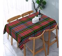FWJZDSP Tablecloth Rectangle Scottish Clan Kidd Tartan Plaid Polyester Fabric Table Cloth, Water Resistant & Wrinkle Free Table Cover for Kitchen and Dining Room Tabletop 54"x72" (4-6 Seats)
