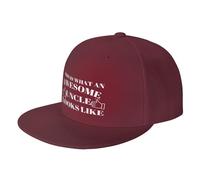 FWJZDSP This is What an Awesome Uncle Looks Like Hat Awesome Uncle Hat Adjustable Funny Fashion Baseball Cap Dark Red