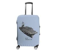 FWJZDSP USS Enterprise CV 6 WWII Aircraft Carrier Luggage Cover Protector Printed Washable Anti-Scratch Travel Suitcase Covers M