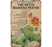 FWJZDSP Vintage Metal Sign The Metta Bhavana Prayer Tin Signs Poster Wall Decor Gift For Home Kitchen Office Club Bar Gym 12x16 Inch