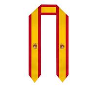 FWJZDSP Vintage Spanish Spain Espana Espanol Flag Graduation Stole Scarf Sash Shawl for Study Aboard International Students