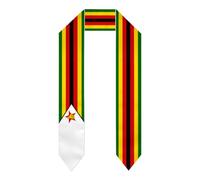 FWJZDSP Vintage Zimbabwe Zimbabwean Flag Graduation Stole Scarf Sash Shawl for Study Aboard International Students