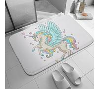 FWJZDSP Wings Unicorn Bathroom Rugs Mat Stars Hearts Soft Non Slip Bath Mat Washable Floor Mat Indoor Runner Carpet for Bathroom Floor Tub Shower 24 X 16 Inches