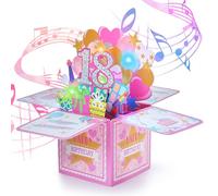 FWLWTWSS 18th Birthday Card with Lights & Music, 18th Birthday Cards Girl including Blowable Candle, 3d Pop Up 18th Birthday Cards for Boys Mom & Aunt & Wife