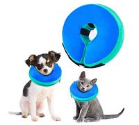 FWLWTWSS Inflatable Dog Cone for After Surgery, Soft Comfy Protective Donut Collar, Adjustable, Does not Block Vision, Buster Collar for Dogs and Cats