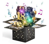 FWLWTWSS Pop Up Birthday Cards for Women, 18th Birthday Card with Lights & Music, Unique 3D Musical Birthday Cards including Blowable Candle, Happy Birthday Card for mom & aunt & wife