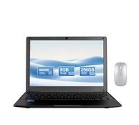 Fwmntu Mini Laptop Computer with Celeron N4000, 8GB RAM, 256GB SSD, HD IPS Screen, Portable Educational Notebook for Learning, Office Work Black