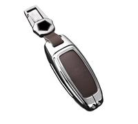 FWNERGUL Car Key Case Cover Shell Holder Protection Compatible for Audi Q8 A6 A3 A8 C8 S6 RS6 A7 S7 RS7 RSQ8 8Y D5 4N RS E-tron GT Q4 Q7 Zinc Alloy(D-silver brown chain)
