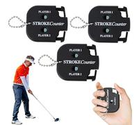 FWORUAIS 3 Pcs Golf Stroke Counters, Golf Score Counter with Dial Reset Tool Key Chain, 2 Player Stroke Counter Clicker Accessories, Portable Number Shot Score Keeper, Mini Golf Shot Clicker Counter