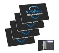 FWORUAIS 4Pcs RFID & NFC Blocking Cards, Ultra-Thin Debit Card Protector for Wallets & Passports，no Batteries, no apps, just Instant Peace of Mind.