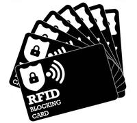 FWORUAIS 8 PCS RFID Blocking Card, Black NFC Debit Card Protector, Ultra Thin Card Blocker for Contactless Cards, Card Protection Wallets Defender, RFID Cards Safecard for Men Women