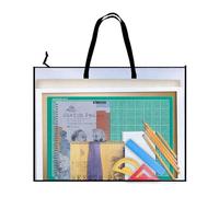 FWORUAIS Art Portfolio Bag,19 x 25 Inch Art Bag,Clear A2 Folder,A2 Folder for Artwork with Handle and Zipper for Paintings,Homework,File Storage