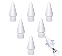 FWORUAIS Pack of 6 Compatible with Apple Pencil Tips, Tips Compatible with Apple Pencil 2 Gen & 1 Piece, Highly Sensitive iPencil Tip Replacement Tips, Stylus Nib Compatible with iPad Pro, White
