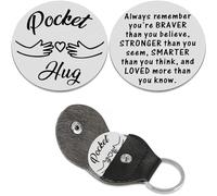 FWORUAIS Pocket Hug Token - Long Distance Relationship Keepsake, Thinking of You Gift, Isolation Gift, Stainless Steel Double Sided Inspirational Keepsake, Stocking Filler