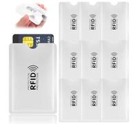 FWORUAIS RFID Blocking Card Credit Sleeves,10Pcs Card Holder Protector, Card Blocker for Contactless Cards, Bank Cards Protectors Security, Shielded Pocket Wallet for Men,Holders for Women