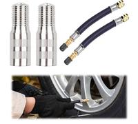 FWORUAIS Set of 4 valve extensions, car valve (27 mm) and rubber extension for tyre valve adapter with valve cap for universal cars, trucks, motorcycles, bicycles