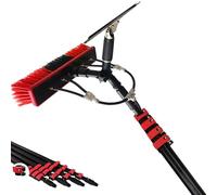 FWPGFVY Telescopic Window Cleaning Brush 5.4M Extension Rod Universal Solar PV & Window Cleaner 35CM Brush Head for Effortless Cleaning and Reach in High Areas