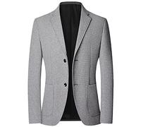 FWSHANGMAO Blazers for Men UK,2 Button Suit Coat Grey Jackets Coat Plain Color Blazer Regular Fit Formal Dress Jacket Elegant Formal Suit Jacket Suitable for Party Date Smart Blazer,3XL