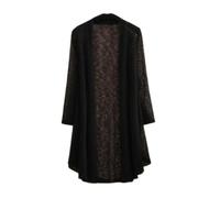 FWSHANGMAO Bolero Shrug,Women's Long Cardigan Long Sleeves Loose Plain Soft See-Through Cardigan Jacket Summer Long Open Front Kimono Kaftans Shrug Bolero Swimsuit Cover-Up for Dresses,Black,XL