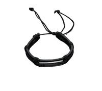 FWSHANGMAO Mens Bracelets Leather, Adjustable Bracelet Simple Black Braided Leather Bangles Double Layers Leather Beading Bracelets Christian for Boys Men Gifts