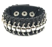 FWSHANGMAO Mens Bracelets Leather Punk Style Multi-Layered Leather Bracelet Adjustable Design Bracelet Centipede Shape Black Leather Bracelet Charm Jewellery for Women Men Gift