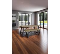 Fwstyle 1.32M Solid Pine Modern Fixed Top Dining Bench In Brown Brown One Size