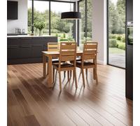 Fwstyle 1.4M Natural Oak Extending Dining Table Set With 4 Chairs