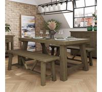 FWSTYLE 1.6M Fixed Top Dining Table Solid Natural Reclaimed Pine