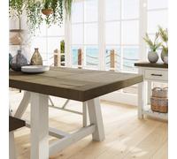FWSTYLE 1.6M Solid Reclaimed Pine Truffle Dining Table Set With 2 Free Extensions