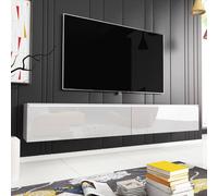FWStyle 1.8M 2 Door Matt White & White Gloss Large TV Media Unit FWStyle White