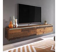 FWStyle 1.8M 2 Door Old Style Oak Effect Large TV Media Unit in Brown FWStyle Brown