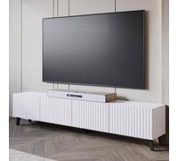 Fwstyle 1.9M Matt White 4 Door Tv Media Unit Scalloped Fronts White One Size