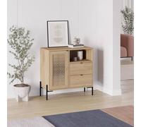 1 Door 2 Drawer Sapphire Oak Effect Sideboard Cabinet FWStyle Brown One Size