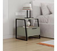 Fwstyle 1 Door Ash Green Bedside Table Nightstand Cabinet