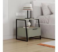 1 Door Ash Green Bedside Table Nightstand Cabinet FWStyle Green One Size