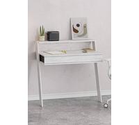 Fwstyle 1 Drawer 1 Shelf Home Office Wall Mounted Study Desk Ancient White