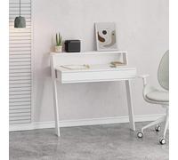 Fwstyle 1 Drawer 1 Shelf Home Office Wall Mounted Study Desk Matt White