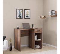 Fwstyle 1 Drawer 2 Shelf Home Office Study Desk Walnut Effect In Brown Brown One Size