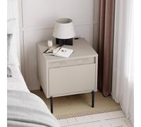 Fwstyle 1 Drawer Bedside Chest Nightstand Handleless - Sandstone In Beige Beige One Size