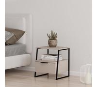 Fwstyle 1 Drawer Bedside Chest Table Sandstone Open Shelf