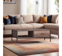 Fwstyle 1 Drawer Coffee Table Industrial Effect Design