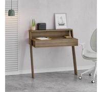 Fwstyle 1 Drawer Modern Home Office Dark Oak Desk Wallmounted In Grey Grey