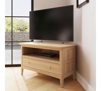 Fwstyle 1 Drawer Natural Ash Corner Tv Unit Ready Assembled